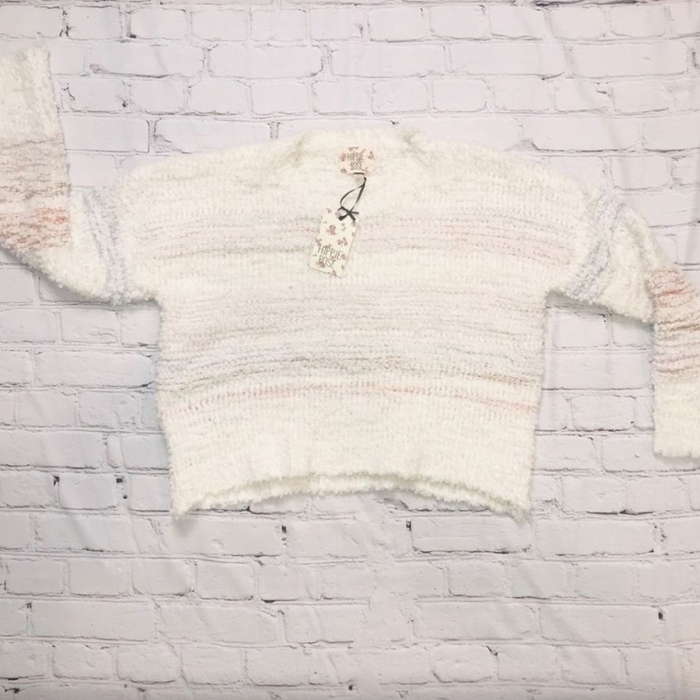 Hippie Rose Cropped Fluffy Sweater - Picture 3 of 9